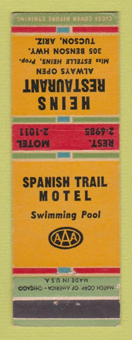 Matchbook Cover - Heins Restaurant Spanish Trail Motel Tucson AZ
