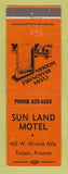 Matchbook Cover - Sun Land Motel Tucson AZ