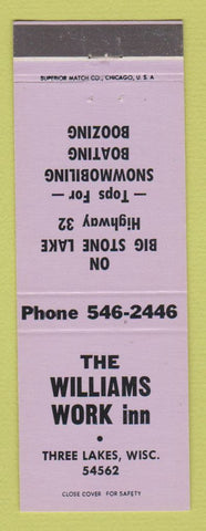 Matchbook Cover - Williams Work Inn Three Lakes WI