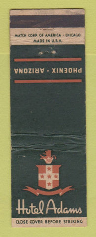 Matchbook Cover - Hotel Adams Phoenix AZ