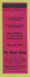 Matchbook Cover - The Motor Hotel Tonawanda NY