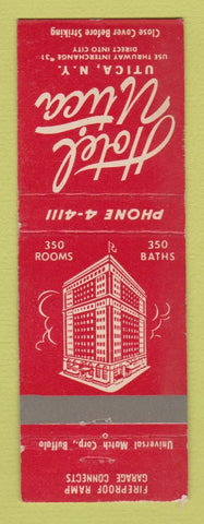 Matchbook Cover - Hotel Utica NY