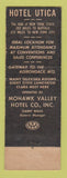 Matchbook Cover - Hotel Utica NY