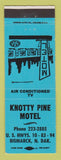 Matchbook Cover - Knotty Pine Motel Bismarck ND BLUE