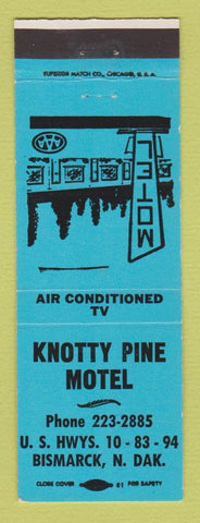 Matchbook Cover - Knotty Pine Motel Bismarck ND BLUE