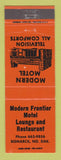 Matchbook Cover - Modern Frontier Motel Bismarck ND ORANGE