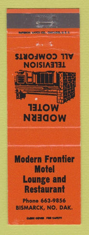 Matchbook Cover - Modern Frontier Motel Bismarck ND ORANGE