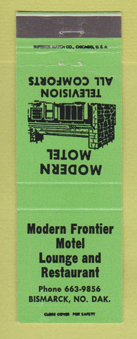 Matchbook Cover - Modern Frontier Motel Bismarck ND GREEN