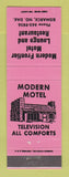 Matchbook Cover - Modern Frontier Motel Bismarck ND PINK