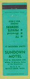 Matchbook Cover - Sundown Motel Battle Creek MI