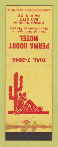 Matchbook Cover - Perma Court Motel Bay City MI WORN