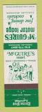 Matchbook Cover - McGuire's Motor Lodge Cadillac MI