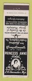 Matchbook Cover - Princess Anne Hotel Fredericksburg VA