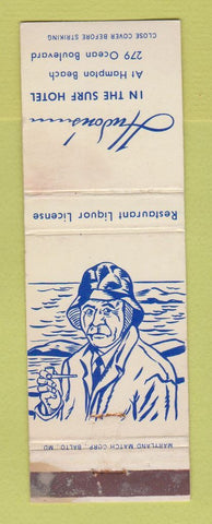 Matchbook Cover - Hudon's Surf Hotel Hampton Beach NH WORN