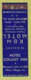 Matchbook Cover - Hotel Colony Inn K&M Motel Newport News Hilton Village VA WEAR