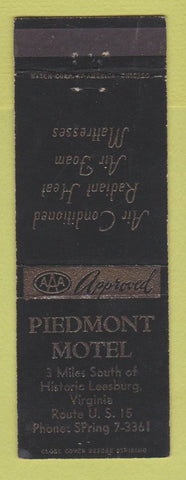 Matchbook Cover - Piedmont Motel Leesburg VA