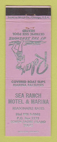 Matchbook Cover - Sea Ranch Motel Marina South Padre Island TX girlie
