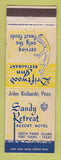 Matchbook Cover - Sandy Retreat Resort Hotel South Padre Island Port Isabel TX