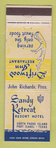 Matchbook Cover - Sandy Retreat Resort Hotel South Padre Island Port Isabel TX