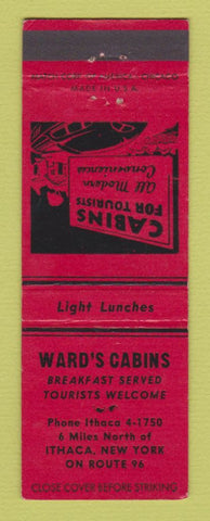 Matchbook Cover - Ward's Cabins Ithaca NY