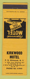 Matchbook Cover - Kirkwood Motel Kirkwood NY