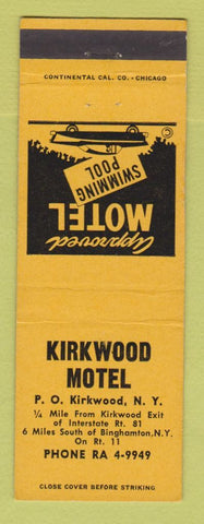Matchbook Cover - Kirkwood Motel Kirkwood NY