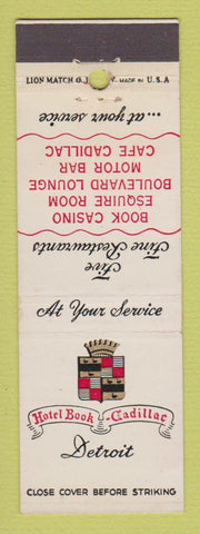 Matchbook Cover - Hotel Book Cadillac Detroit MI