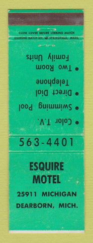 Matchbook Cover - Esquire Motel Dearborn MI