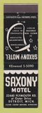 Matchbook Cover - Saxony Motel Detroit MI