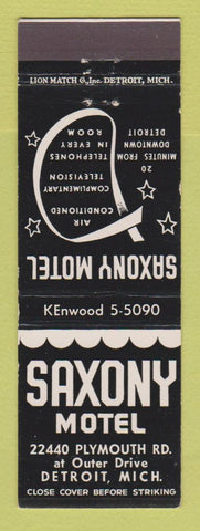 Matchbook Cover - Saxony Motel Detroit MI