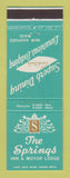 Matchbook Cover - The Springs Inn Motor Lodge New Ashford MA