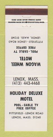 Matchbook Cover - Holiday Deluxe Motel Lenox MA Wagon Wheel Motel