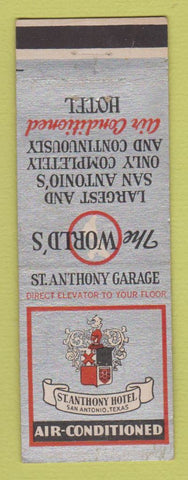 Matchbook Cover - St Anthony Hotel San Antonio TX