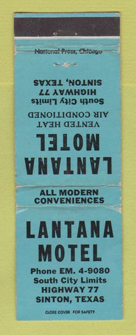 Matchbook Cover - Lantana Motel Sinton TX WORN