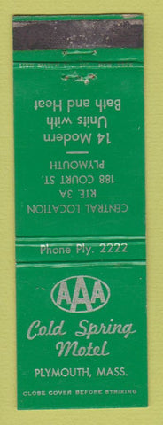 Matchbook Cover - Cold Spring Motel Plymouth MA WEAR
