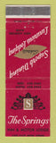 Matchbook Cover - The Springs Inn Motor Lodge New Ashford MA
