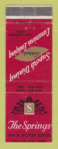 Matchbook Cover - The Springs Inn Motor Lodge New Ashford MA
