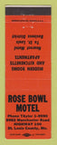 Matchbook Cover - Rose Bowl Motel St Louis County MO