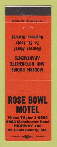 Matchbook Cover - Rose Bowl Motel St Louis County MO