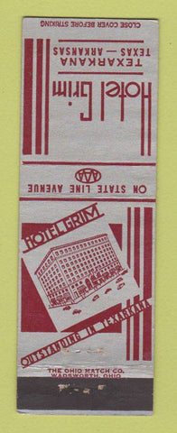 Matchbook Cover - Hotel Grim Texarkana TX AR