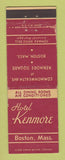 Matchbook Cover - Hotel Kenmore Boston MA