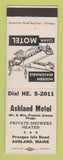 Matchbook Cover - Ashland Motel Ashland ME