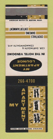 Matchbook Cover - My Apartment Lounge Hotel Vendome Boston MA