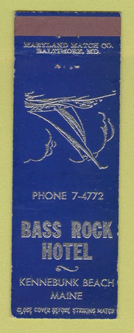 Matchbook Cover - Bass Rock Hotel Kennebunk Beach ME BLUE