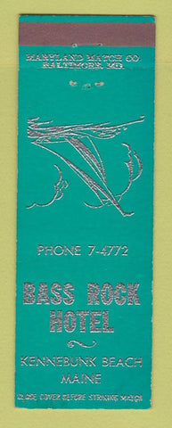 Matchbook Cover - Bass Rock Hotel Kennebunk Beach ME TEAL
