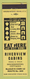 Matchbook Cover - Riverview Cabins Bushkill? PA?
