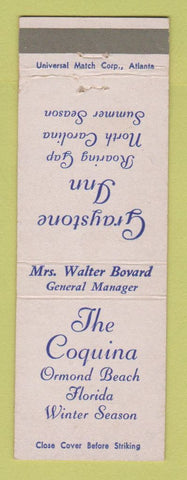 Matchbook Cover - Graystone Inn Roaring Gap NC Coquina Ormond Beach