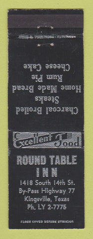 Matchbook Cover - Round Table Inn Kingsville TX