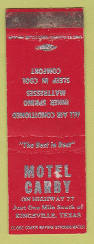 Matchbook Cover - Motel Carby Kingsville TX WEAR