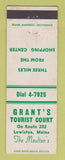 Matchbook Cover - Grant's Tourist Court Lewiston ME WEAR
